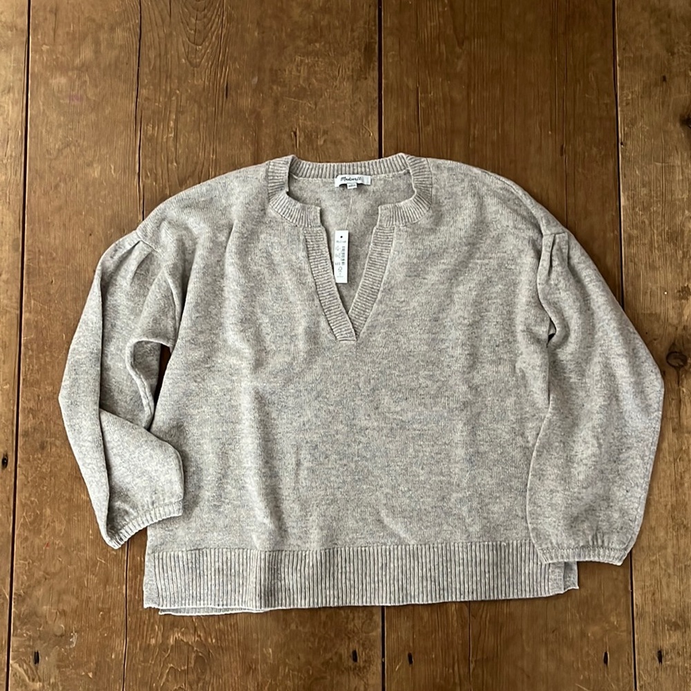 Madewell split-v sweater